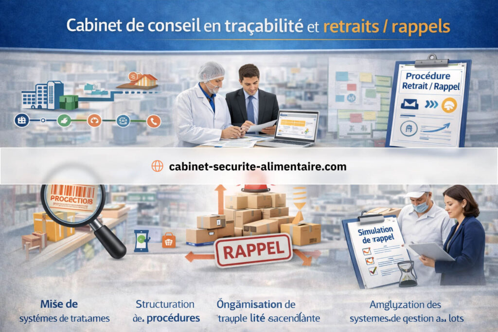 Cabinet de conseil en traçabilité et retraits / rappels