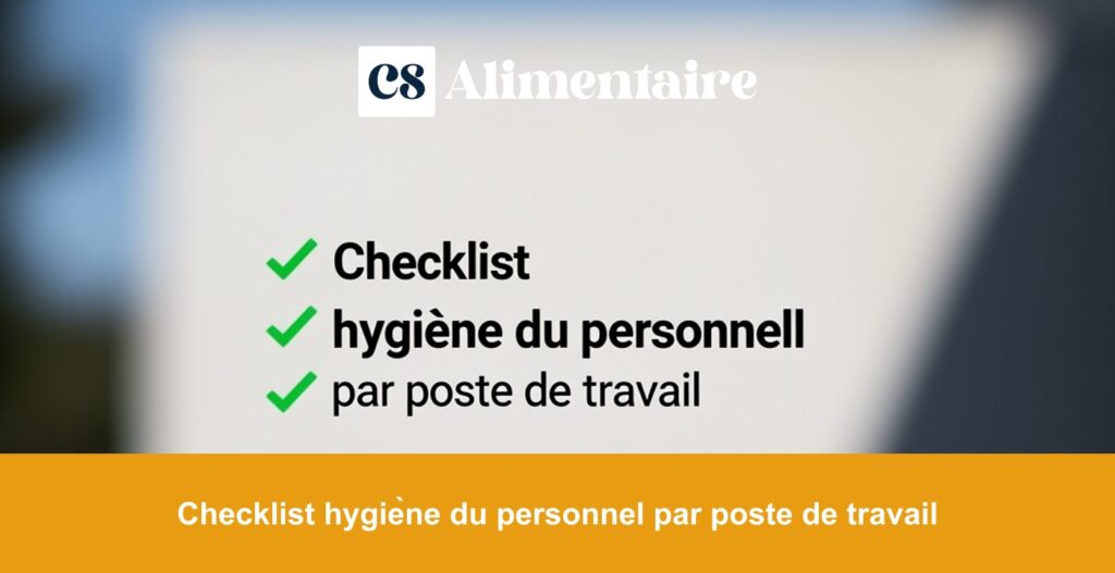 Checklist hygiène du personnel par poste de travail